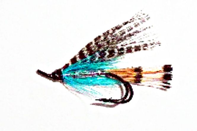 Hovedbilde Teal Blue & Silver (dobbel krok) lakseflue